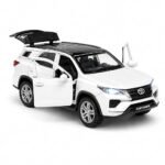 Fortuner 1:32 Scale Die Cast Metal Toy Car with Pull Back Action, Light & Sound, Openable Doors,& Boot | Metal Body SUV Model Car for Kids Boys Girls & Collectors (Random Colour)