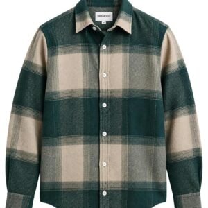 DEEMOON Men's Premium Cotton Blend Printed Checkered Shirt | Full Sleeve Plaid Casual Button-Down Shirt | Soft & Comfortable Regular Fit | Office, Travel & Everyday Wear