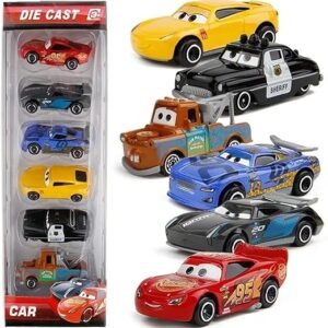 Galaxy Hi-Tech Mini Metal Die Cast Car Set of-6 Toy Vehicle Play Set Free Wheel High Speed Unbreakable Car for Kids, Small Racing Exciting Playtime Adventures, Movie Vehicles for Kids